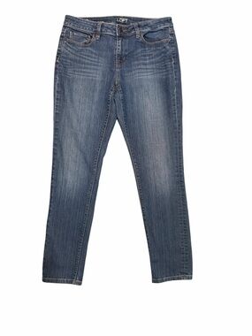 LOFT Curvy Skinny Jeans Size 8 Medium Wash Stretch Denim Skinny Fit Pockets